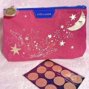 Estée Lauder Fuchsia Zodiac Celestial Stars Canvas Bag NWOT